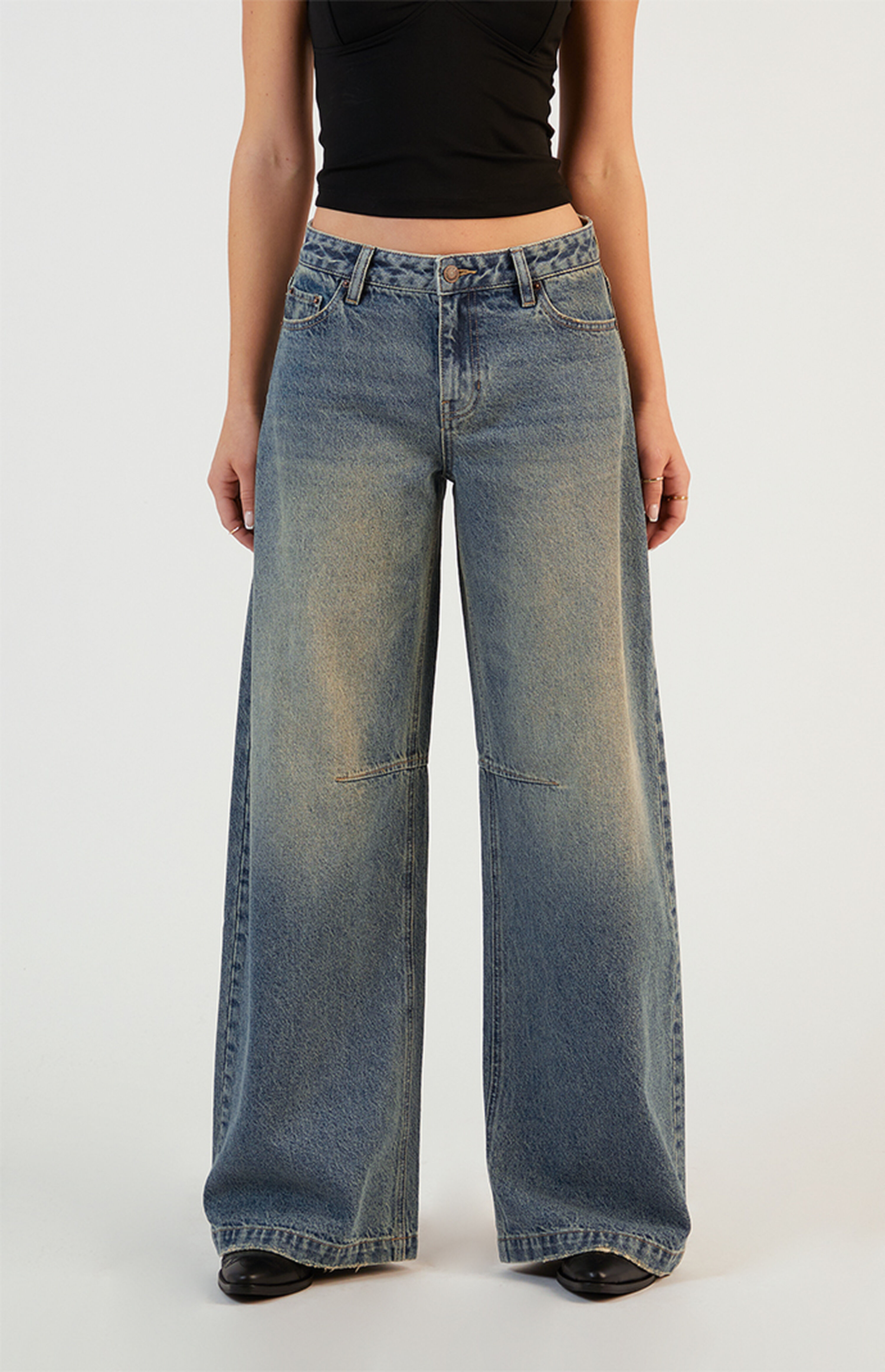 PacSun Remi Dart Baggy Barrel Jeans Dark Indigo | PacSun