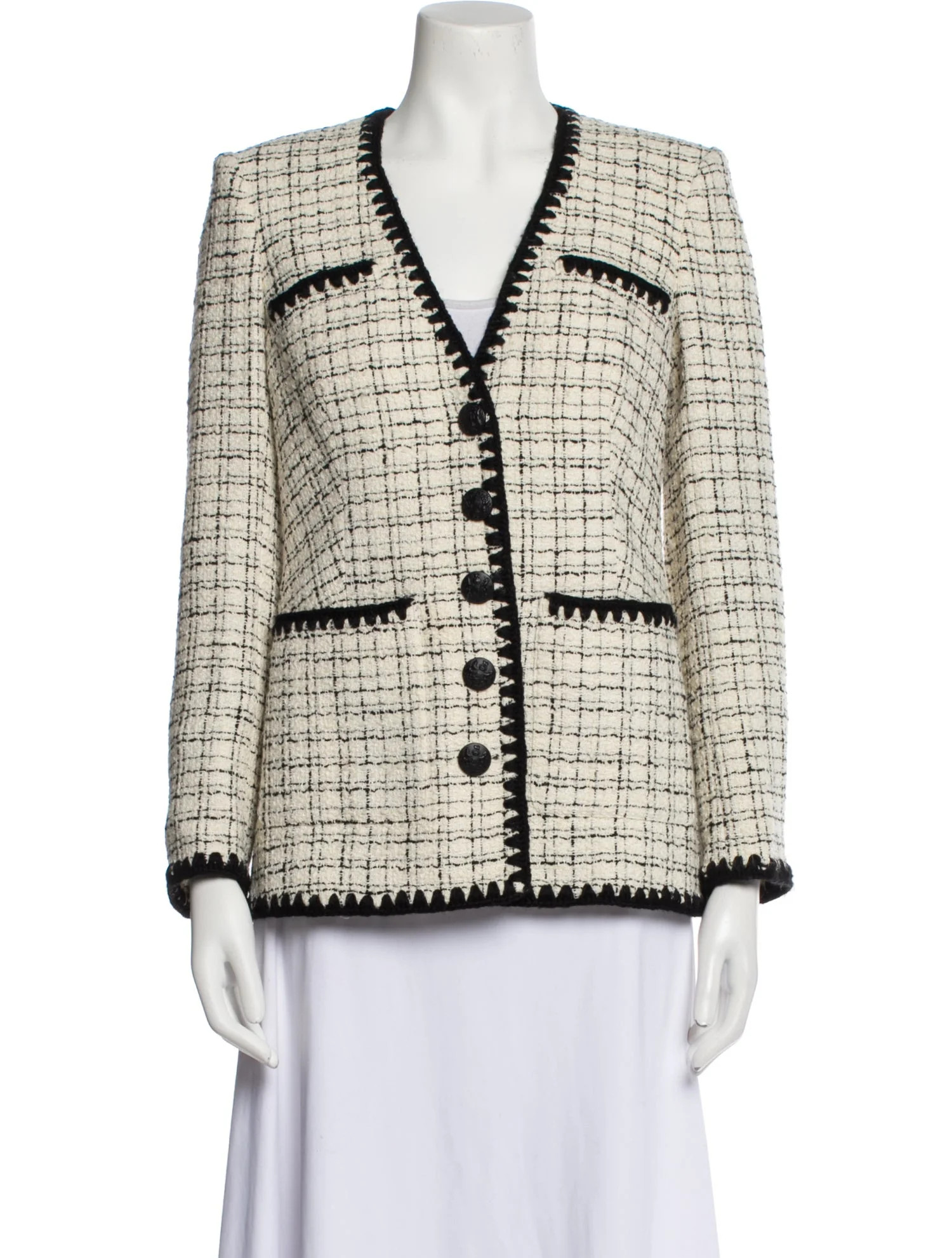 Tweed Pattern Blazer | The RealReal