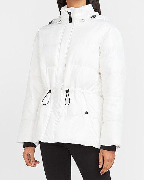 Cinched Waist Recycled Puffer Jacket | Express