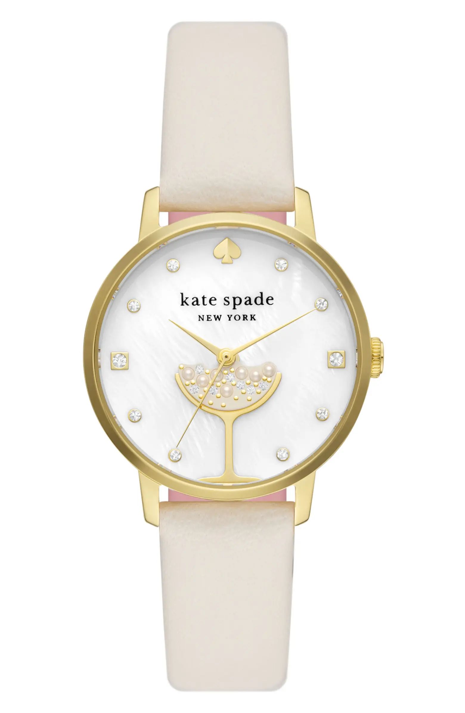 kate spade new york metro leather strap watch, 34mm | Nordstrom | Nordstrom