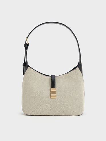 Multicoloured Wisteria Canvas Belted Shoulder Bag | CHARLES & KEITH | Charles & Keith EU