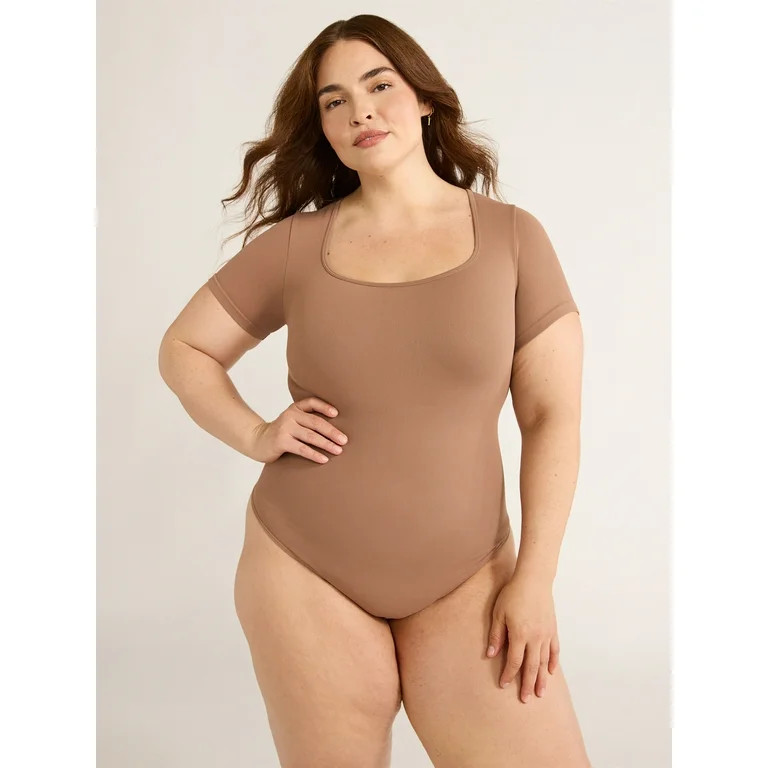 Joyspun Women's Seamless Slimming Bodysuit with Short Sleeves, 2- Pack, Sizes XS-XXXL - Walmart.c... | Walmart (US)