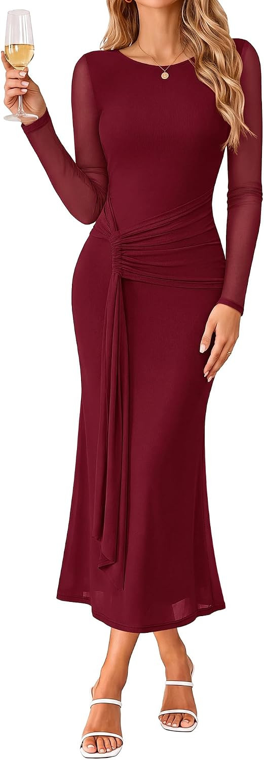 GRACE KARIN Women's Long Sleeve Bodycon Wedding Guest Dress | Amazon (US)