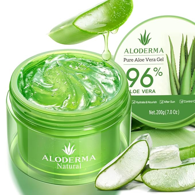 Aloderma Organic Aloe Vera Gel for Face & Body, 96% Pure Aloe Gel Made within 12 Hours of Harvest... | Amazon (US)