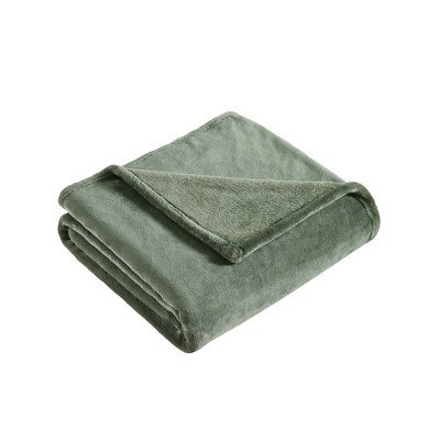 50"x60" Solid Reversible Throw Blanket Green - Eddie Bauer: Cozy Polyester, Plush Texture, Machine Washable | Target