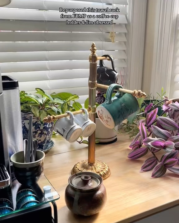 One of the most asked about pieces in my home? This vintage towel holder that I repurposed as a coffee mug holder! ☕✨ I searched everywhere for a mug rack that fit my coffee bar aesthetic and came up short—until I spotted this one on FB Marketplace and knew it was the one.

Since these can be tricky to find, I’ve linked a new option from Wayfair (fair warning: it’s a splurge!) and several affordable vintage finds on eBay. If you have been searching for a charming, unique mug display, this is a must-have! Shop it all via my LTK. 💫

#CoffeeBarDecor #MugHolder #VintageFinds #KitchenOrganization #HomeDecorLover #LTKHome #MyHomeStyle #ThriftedDecor #CottageCore #CozyHome

#LTKHome
