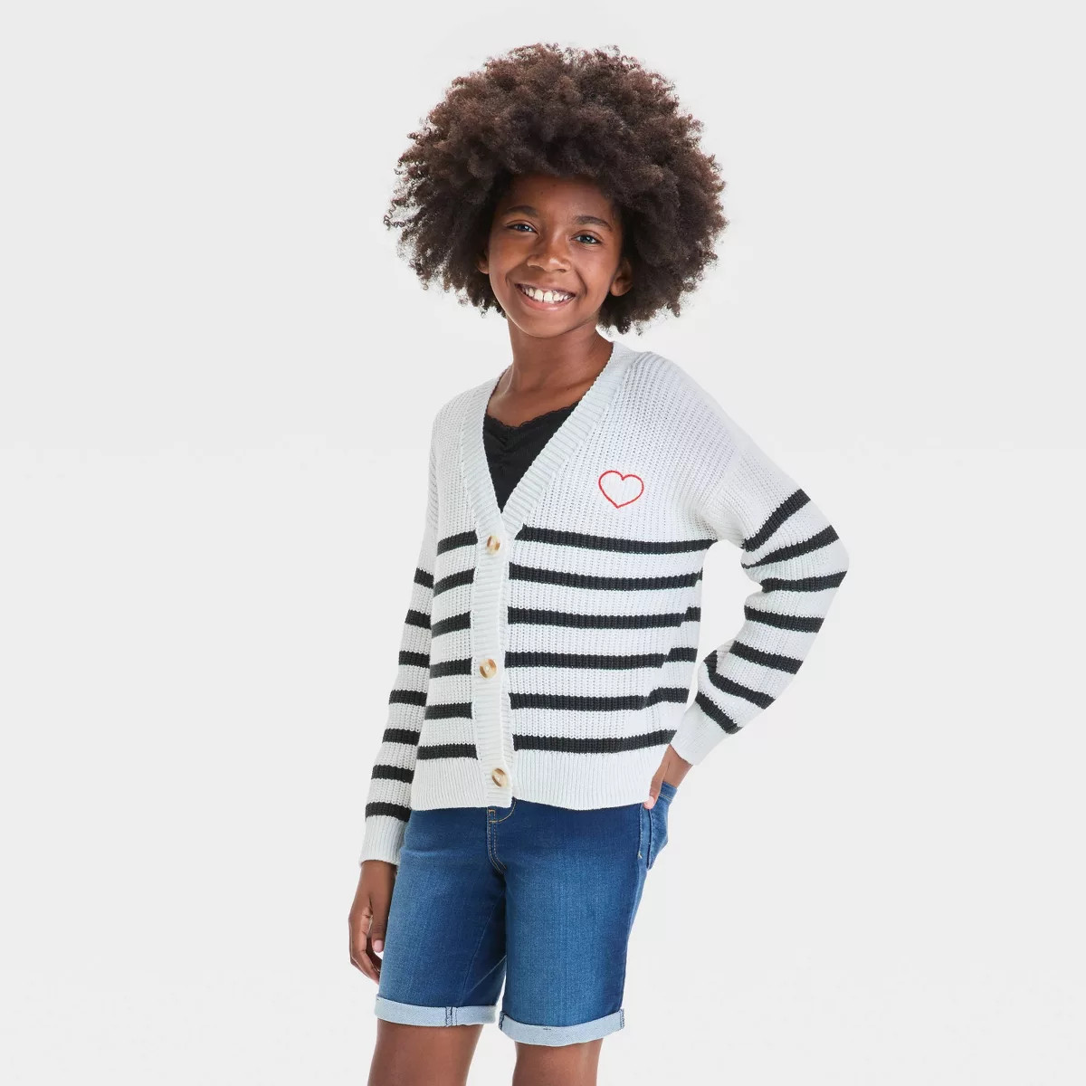 Girls' Embroidered Button-Front Cardigan - Cat & Jack™ | Target