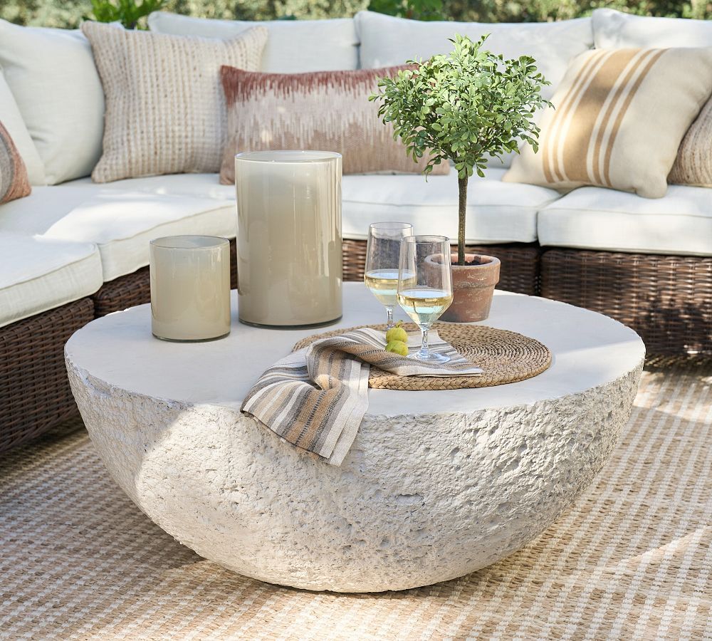 Bolinas Concrete Outdoor Coffee Table | Pottery Barn (US)