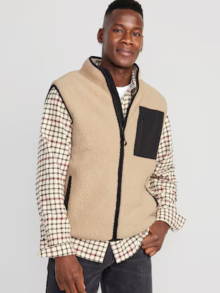 Sherpa Zip Vest for Men | Old Navy (US)