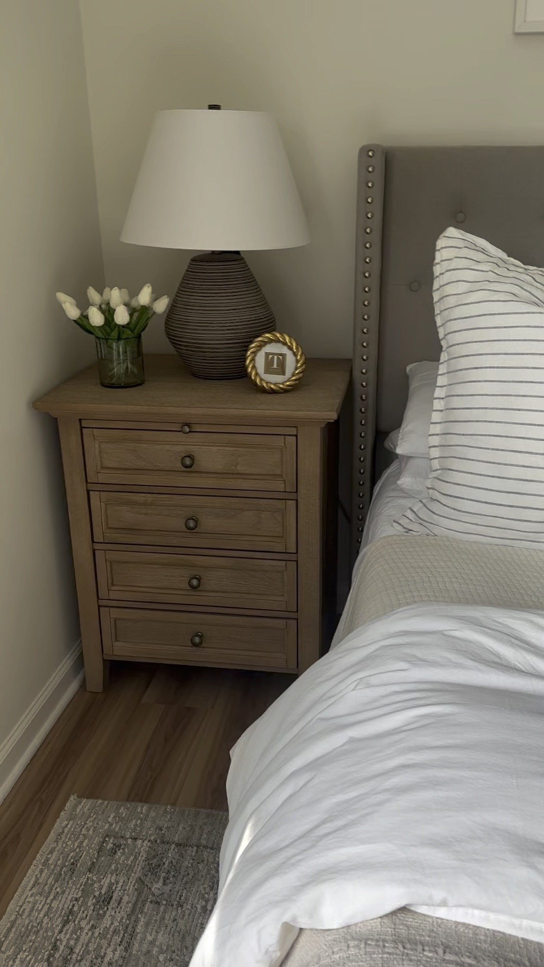 Bedroom views! I waited almost 6 months for nightstands because I couldn’t find what I wanted, so finally decided to splurge on these and it was the best decision. 

Also love this gold frame from McGee and Co- summer tent sale 70% happening now ! 

Master bedroom, nightstands, Pottery Barn, McGee and Co, bedroom, sale alert 

#LTKsalealert #LTKhome