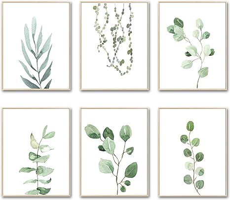 Botanical Wall Art Prints Aesthetic Posters,Cute Room Decor For Teen Girls With Green Leaf,Botani... | Amazon (US)