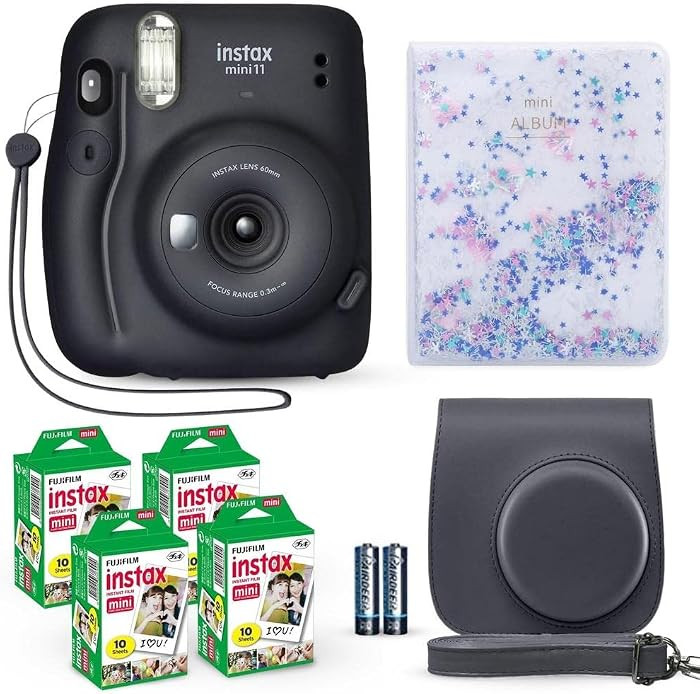 Fujifilm Instax Mini 11 Instant Camera Charcoal Gray + Fuji Film Value Pack (40 Sheets) + Shutter... | Amazon (US)
