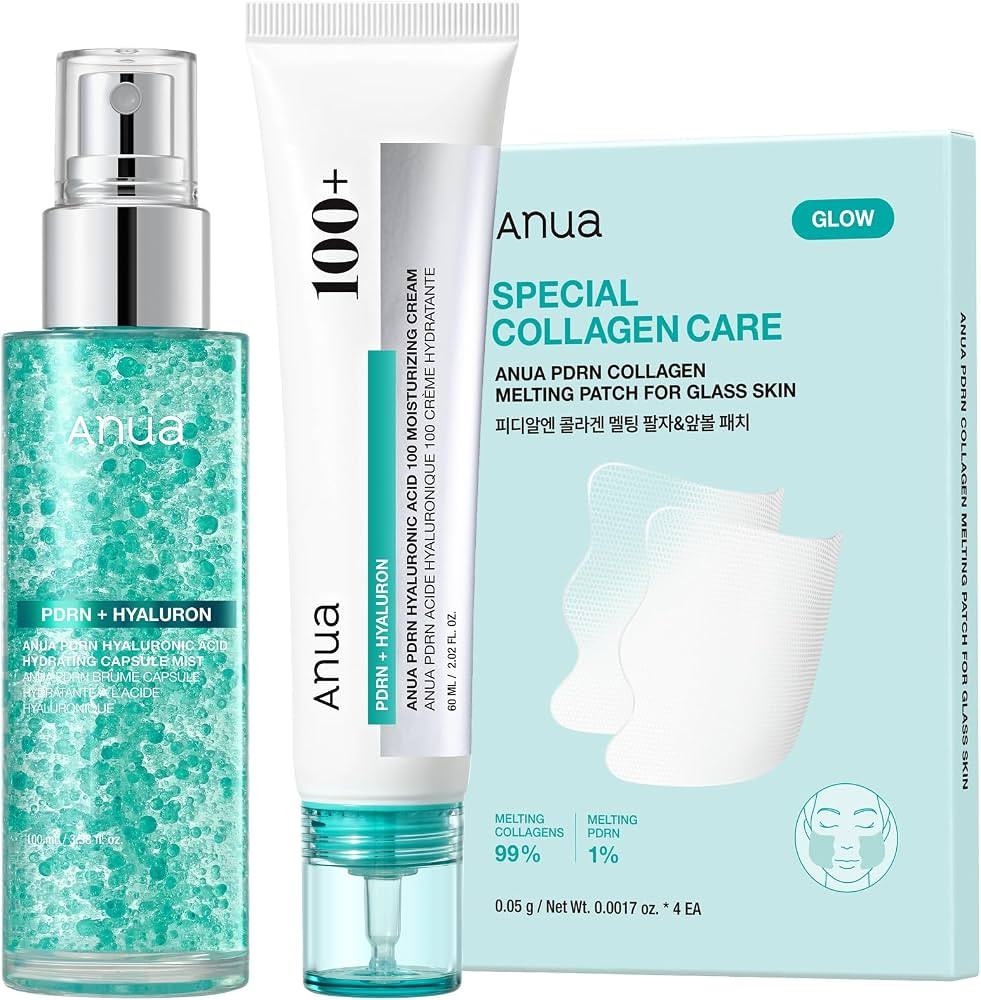Anua PDRN Collagen Glass Skin Trio, PDRN Salmon DNA Serum Spray, Collagen Patch Facial Fine Line ... | Amazon (US)