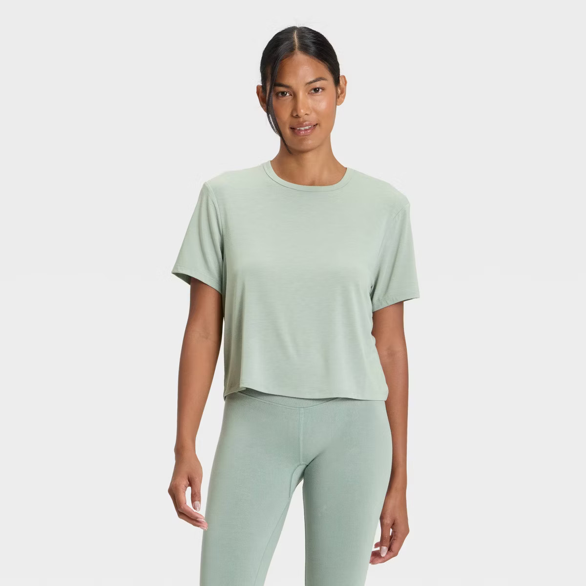 Women's Crewneck Short Sleeve T-Shirt - All In Motion™ Black L: Moisture Wicking, Quick Dry, Li... | Target