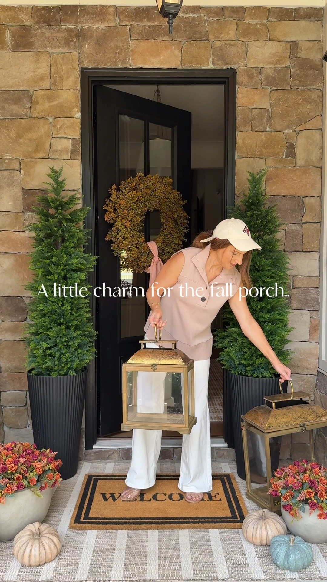 Oh how I am loving our fall porch this year! It feels inviting, charming & warm. Love the pop of gold! I kept my cedar trees in place as planned! These faux stems have zero upkeep which is exactly what I need in this busy mom season 👏🏻☕️🍂🤗

#LTKSeasonal #LTKHome #LTKSaleAlert