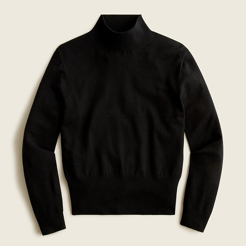 Mockneck silk-blend sweater with ribbed trim | J. Crew US