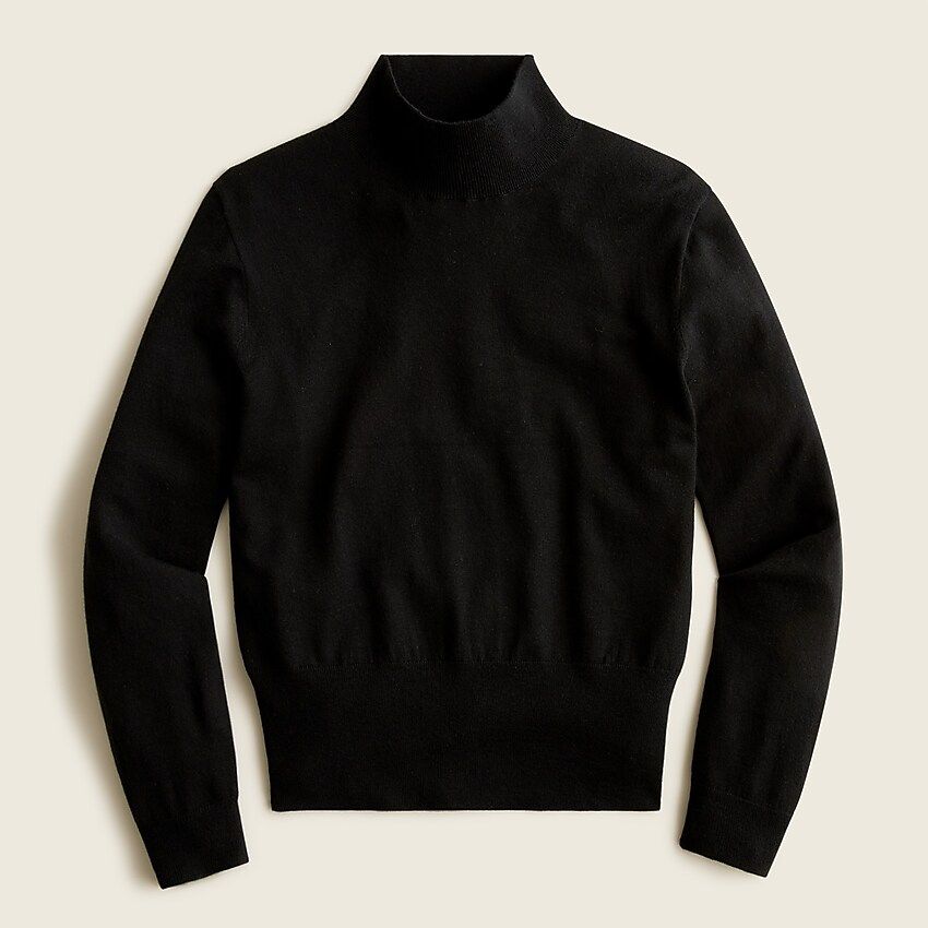 Mockneck silk-blend sweater with ribbed trim | J.Crew US