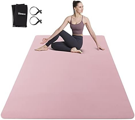 Large Yoga Mat for Men and Women - 6'x4'x6mm, Extra Wide Eco Friendly Fitness Mat for Home Gym Worko | Amazon (US)