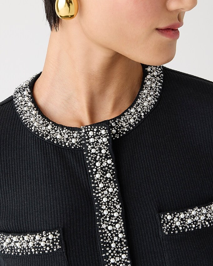 Vintage rib lady jacket with jewel trim | J. Crew US