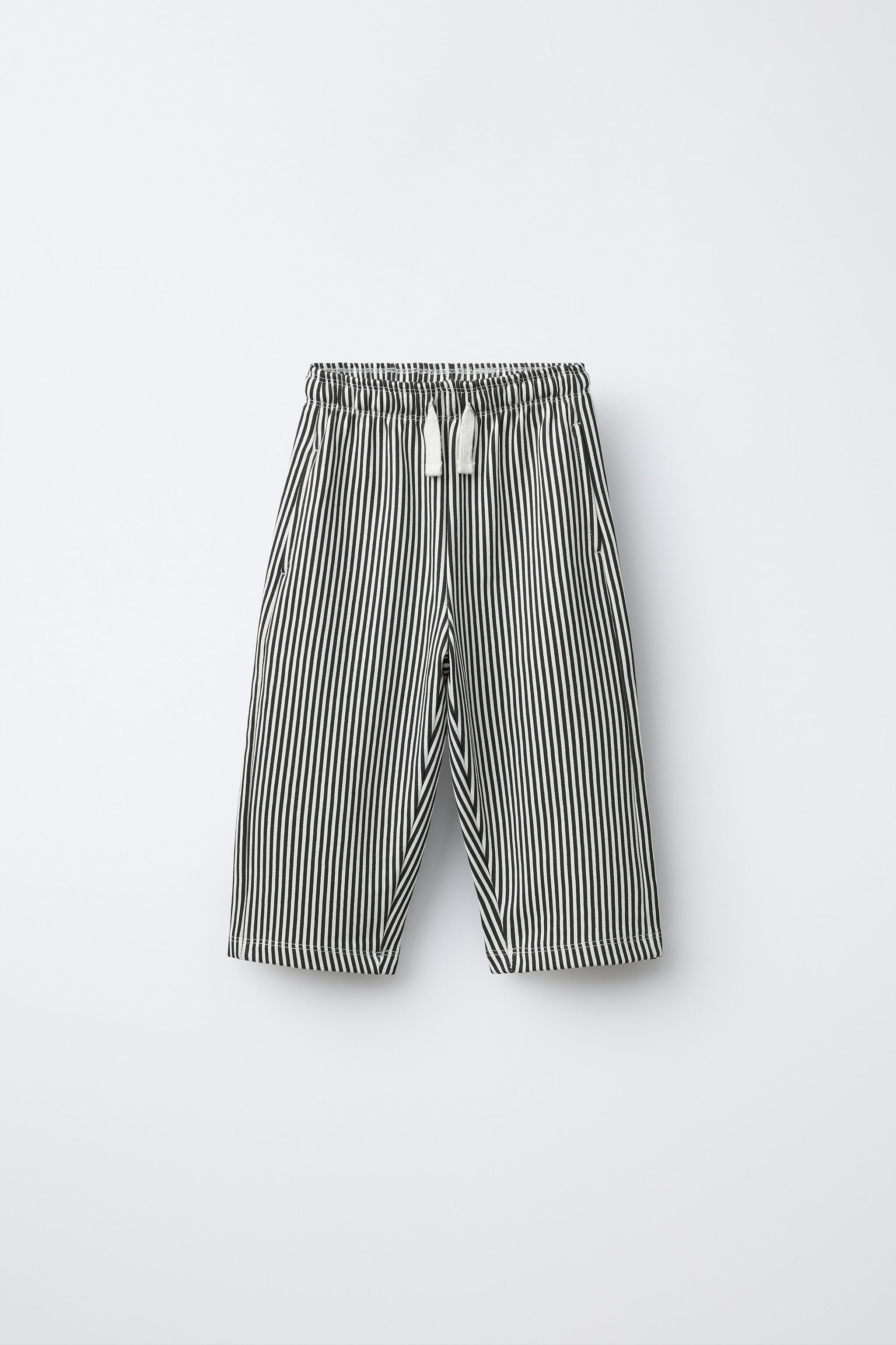 STRIPED PLUSH PANTS | Zara US