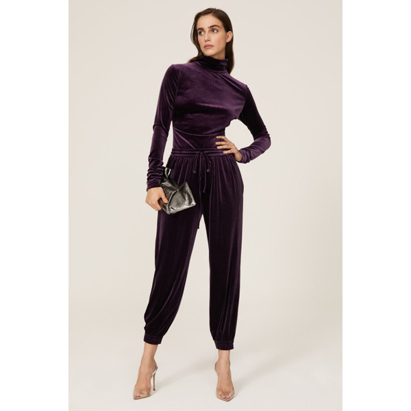 Toccin Velvet Turtleneck Top purple | Rent the Runway