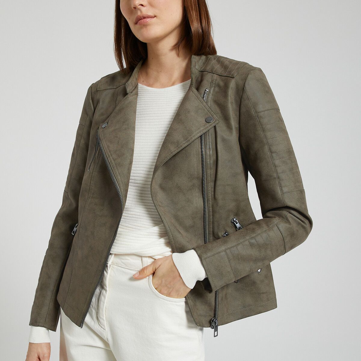 Faux Leather Short Jacket | La Redoute (UK)