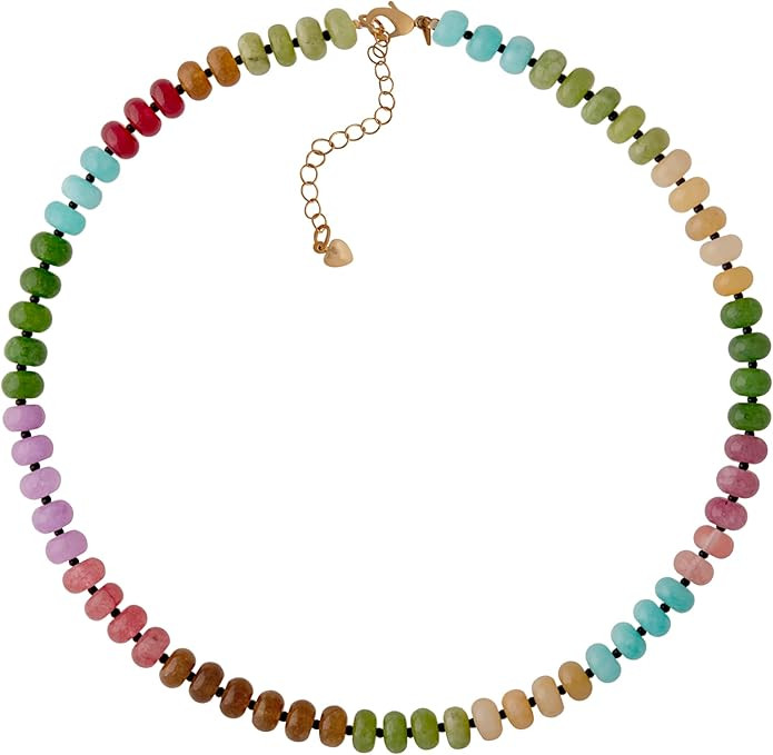 Sacina Trendy Boho Colorful Beaded Crystal Choker, Y2k Summer Beach Necklace, Boho Necklace, Hipp... | Amazon (US)