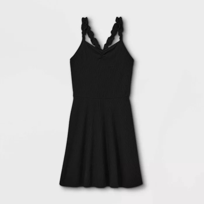 Girls' Cinch Front Ruffle Strap Tank Dress - art class™ | Target