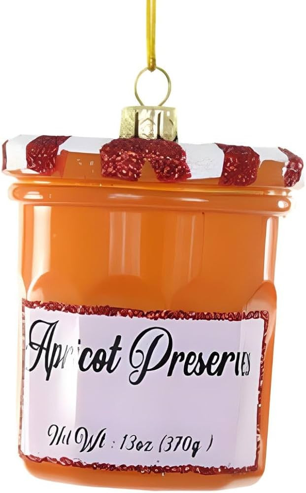 Cody Foster & Co Apricot Preserves Jar Ornament, Sparkling Glass, Festive Kitchen Decor, 3 inches | Amazon (US)