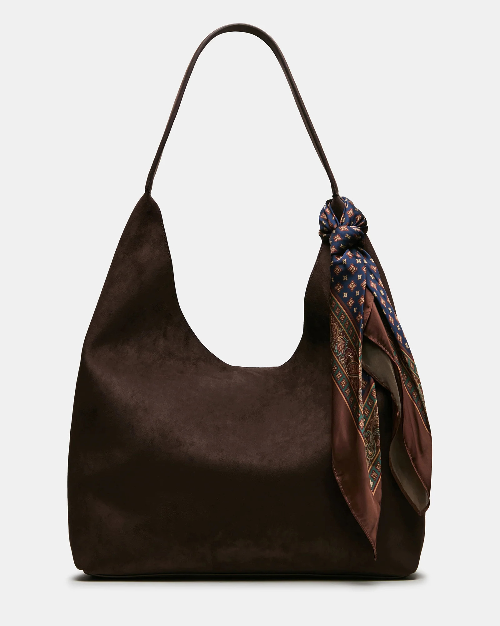 LENORES Brown Bag Scarf Faux Suede Tote Handbag | Steve Madden (US)