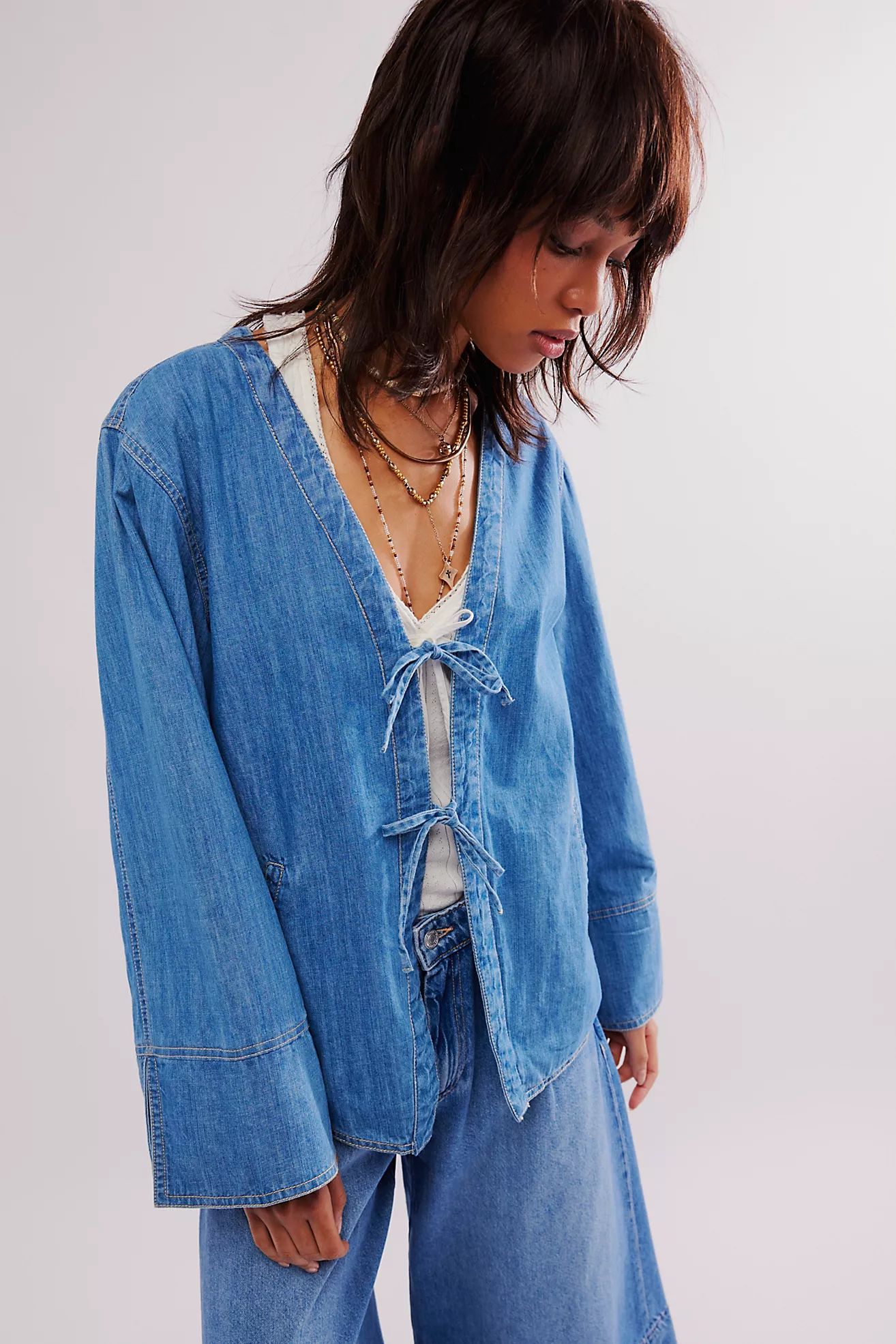 Tie-Front Denim Jacket | Free People (Global - UK&FR Excluded)