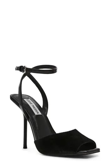 Steve Madden Lilac Ankle Strap Sandal in Black Velvet at Nordstrom Rack, Size 6.5 | Nordstrom Rack
