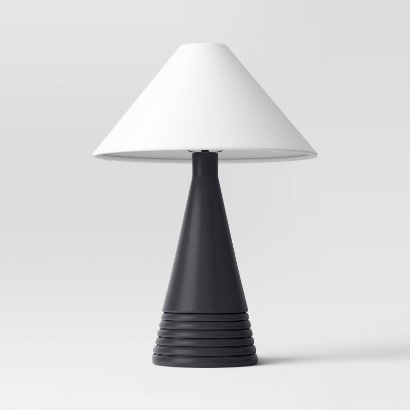 Ceramic Table Lamp with Tapered Shade Black (Includes LED Light Bulb) - Threshold™ | Target