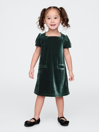 babyGap Velour Bow Shift Dress | Gap (US)