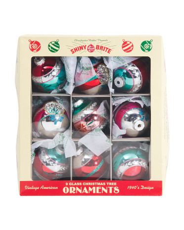 9pc 2.5in Round And Reflector Ornaments Set | TJ Maxx