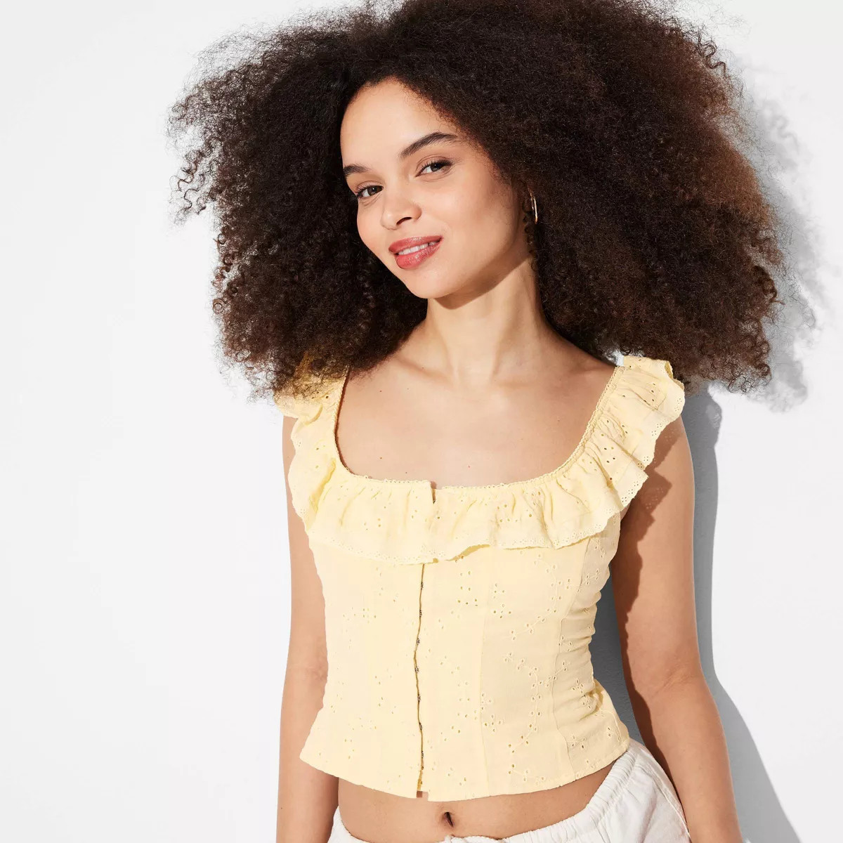 Women's Ruffle Eyelet Tank Top - Wild Fable™ | Target