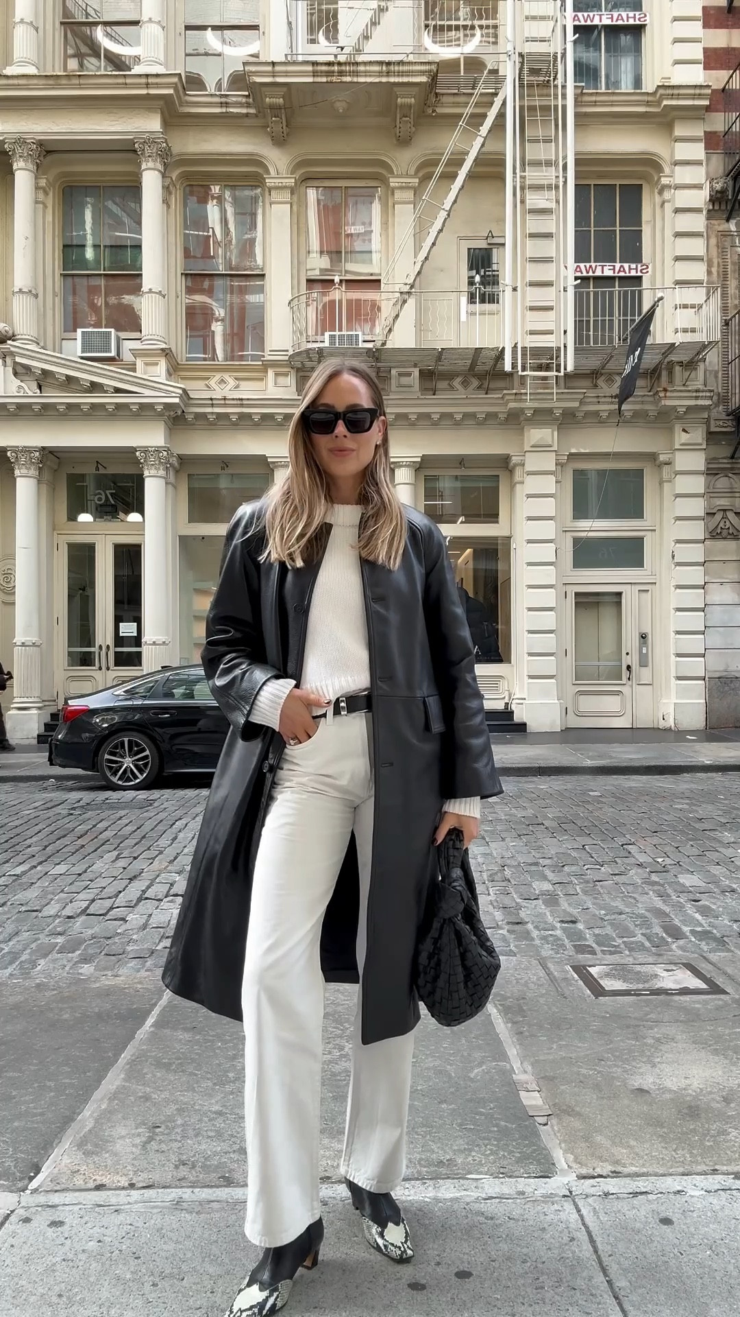 Fashion Jackson, fall outfit, winter outfit, white jeans, leather trench coat (toteme) 

#LTKFindsUnder100 #LTKStyleTip #LTKOver40