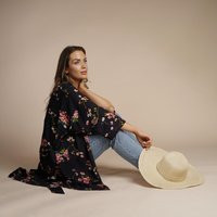 Black Floral Kimono & Pink Cherry Blossom Print | Etsy (US)