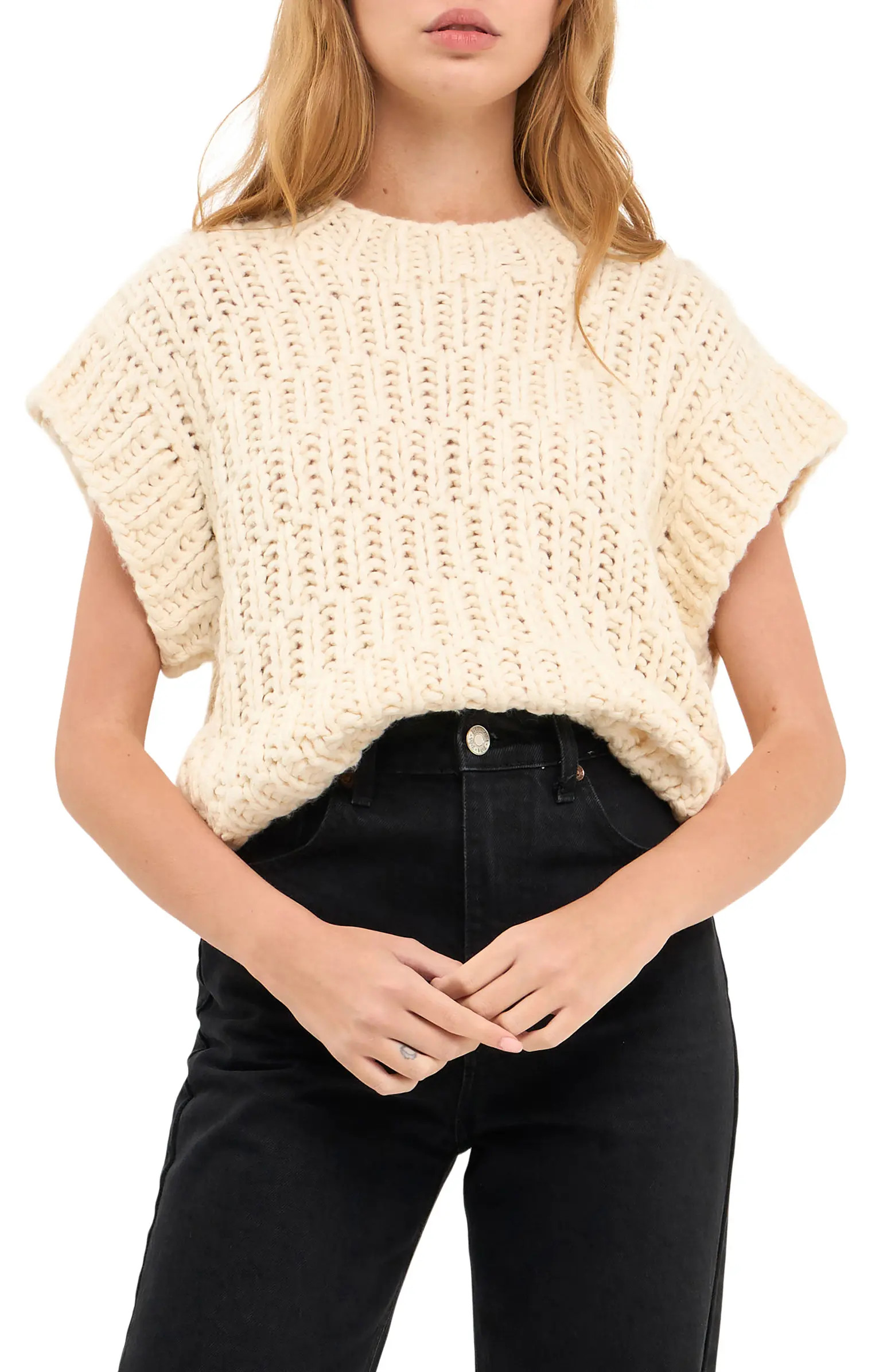 English Factory Chunky Cap Sleeve Sweater | Nordstrom | Nordstrom