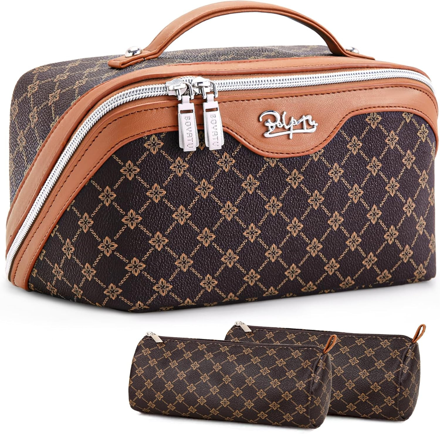 BOYATU Travel Makeup Bag Cosmetic Bags for Women: 3-Piece Make up Bag Set | Amazon (US)