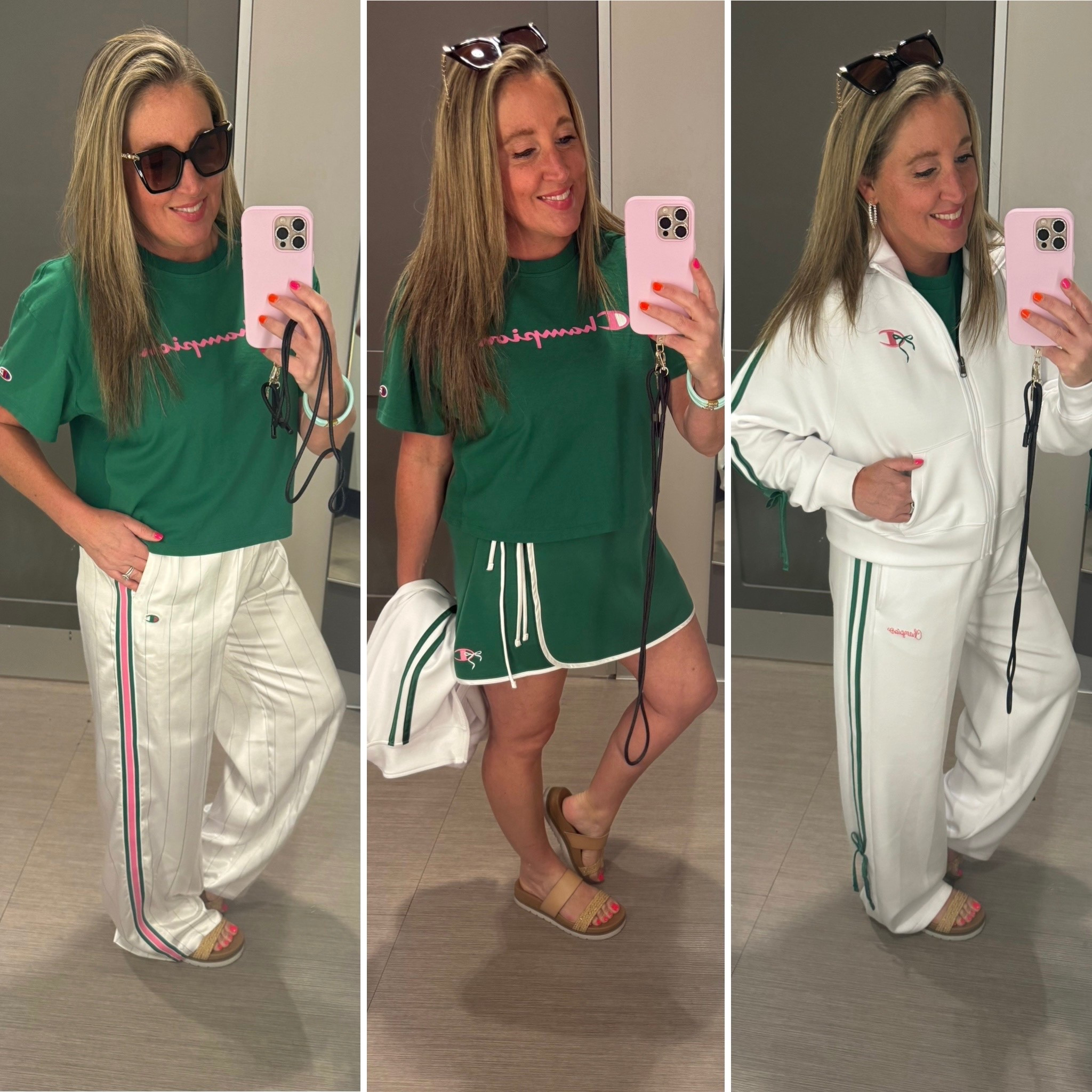 This Champion Collection from @Target is super cute🎀💚

Love the pink and green color combo with the adorable bow accents! The striped satin pants are so silky and lux. The jogger set is a modal fabric with the cutest green bow details. This cropped T-shirt is a must have! Great for everyday! ✅

#LTKTravel #LTKU #LTKActive