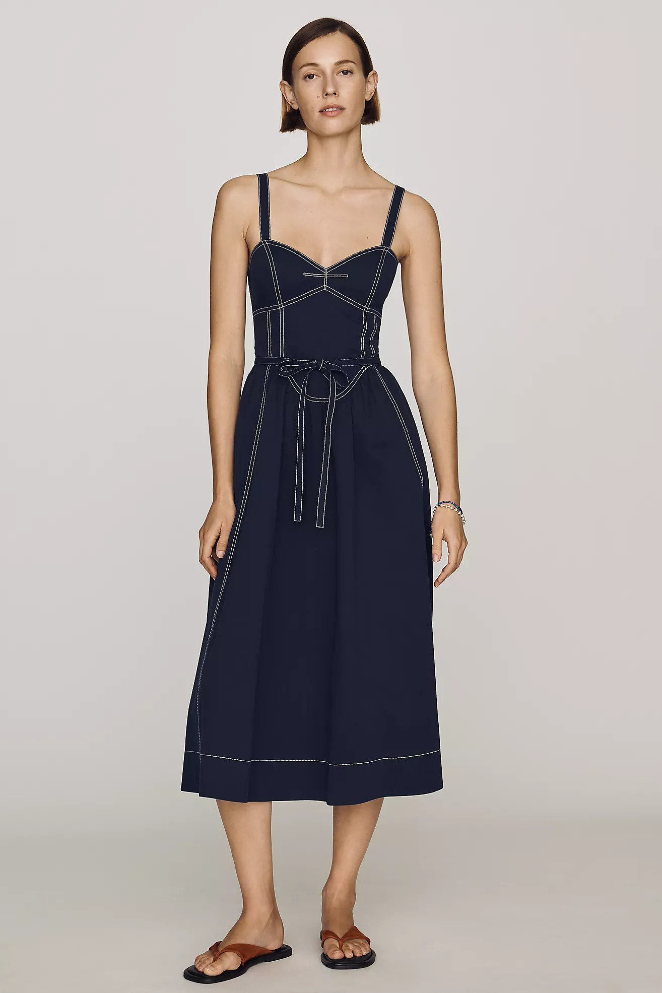 Mare Mare Cotton Seamed Midi Dress | Anthropologie (US)