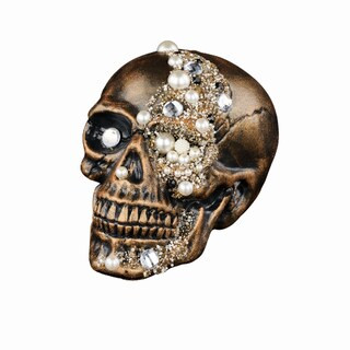 8" Antique Gold Skull with Beads & Glitter – Halloween Gothic Decor | TCT Crafts I HH753008 | M... | Michaels Stores