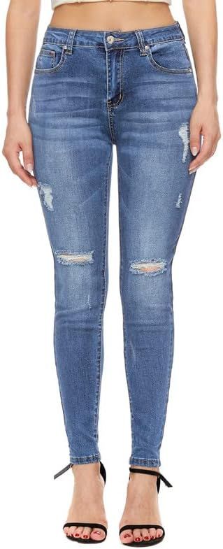 VIPONES Women's Skinny Jeans Stretchy High Rise Tummy Control Trendy Jeggings Denim Pants | Amazon (US)