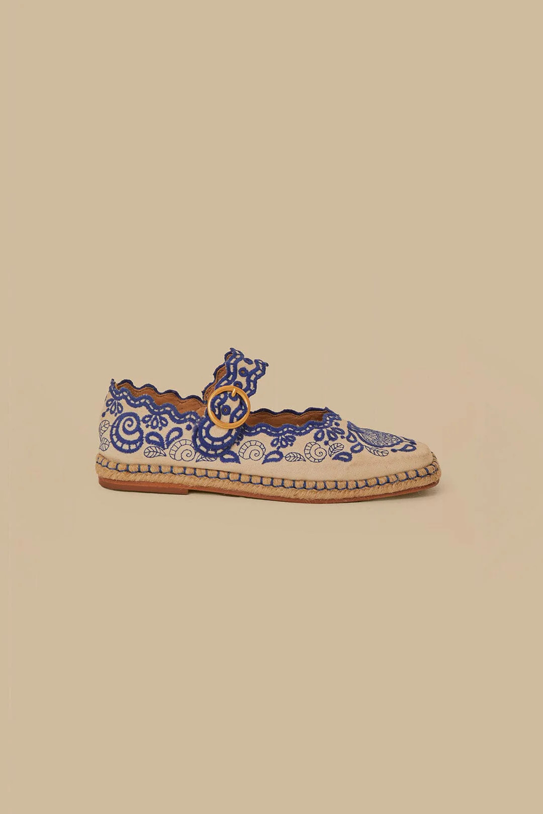 Blue Richelieu Ballerina Flat | FarmRio (US)