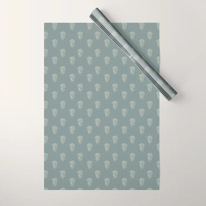 Winter Blooms Wrapping Paper | Society6