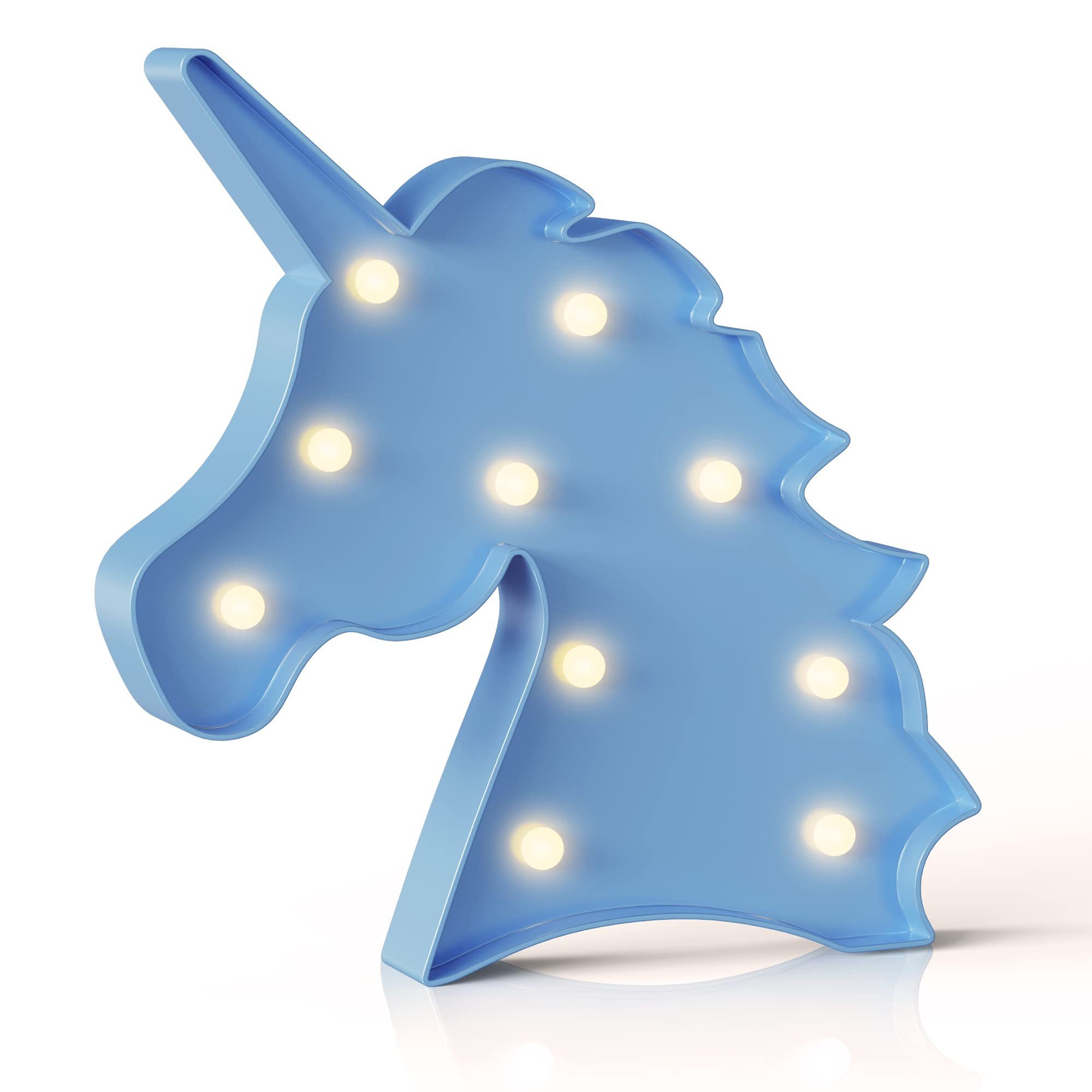 Blue Unicorn Decor, Battery Powered Unicorn Night Light for Kids, Party Decorations, Birthday Dec... | Amazon (US)