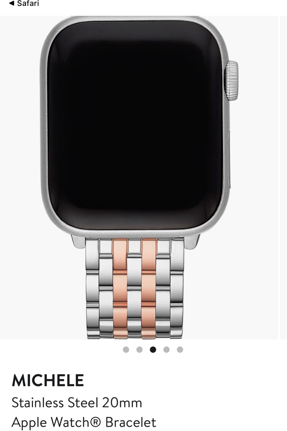 Apple Watch band in rose gold and silver 