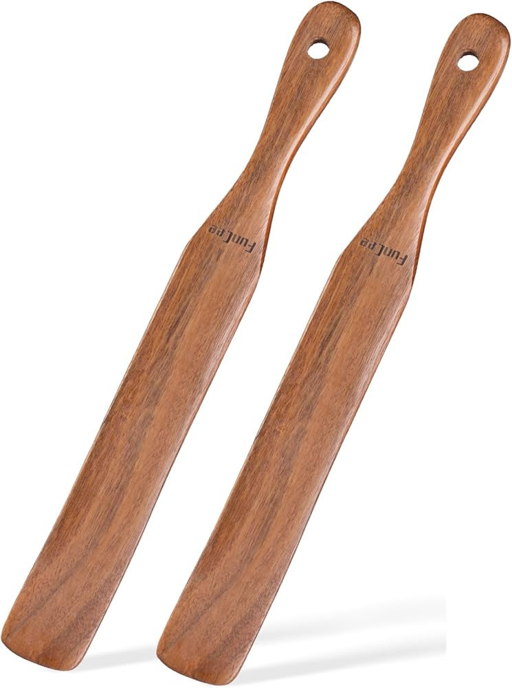 2 Pack Wooden Spurtle for Sourdough Starter, Mixing, Reaching Bottom of Jar, Dough Whisk, Long Ha... | Amazon (US)