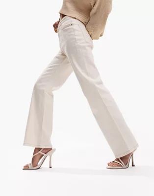 ASOS DESIGN Petite easy straight jeans in off white | ASOS (Global)